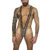 Men Soft Leopard Sexy Leather Buttock Underwear Breathable Sexy Underwear