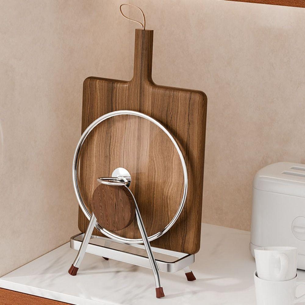 Rustproof Cutting Board Holder Stable Kitchen Storage Rack Durable Pot Lid Organizer Cabinet