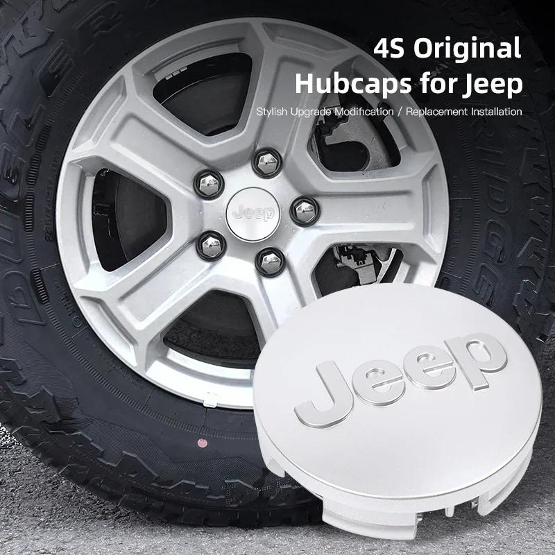 Für Jeep Für Jeep Renegade Compass Grand Cherokee Wrangler jk Gladiator 4 Stück ABS Galvanisiert Auto Radnabenabdeckung A