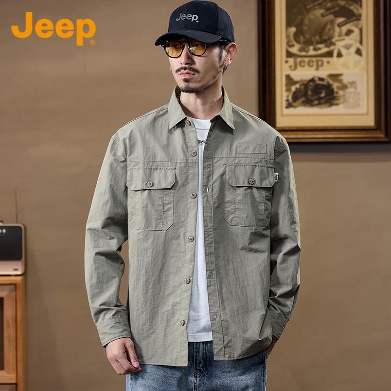 JEEP Men's Loose Fit Long Sleeve Casual Shirt