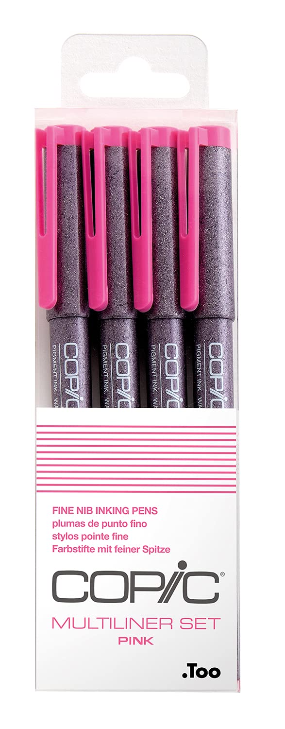 COPIC Too Copic Multiliner Розовый Набор из 4 штук,