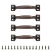 4pcs Arched Handles for Garage Door and Indoor Cabinets Metal Barn Door Pulls Easy Install Wood Fence Cupboard Handles