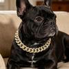 Gold Cuban Chain Diamond Pet Collar & Leash for Cats and Dogs