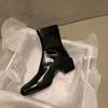 Fashion Vintage Winter Square Toe Women Ankle Boots Fashion Zippers Short Booties Designer Thick Heels Botas De Mujer