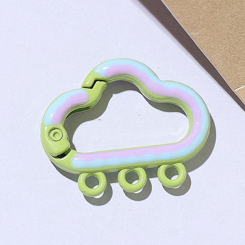 Colorful Cloud Spring Buckle Pendant Keyring - DIY Jewelry Accessory