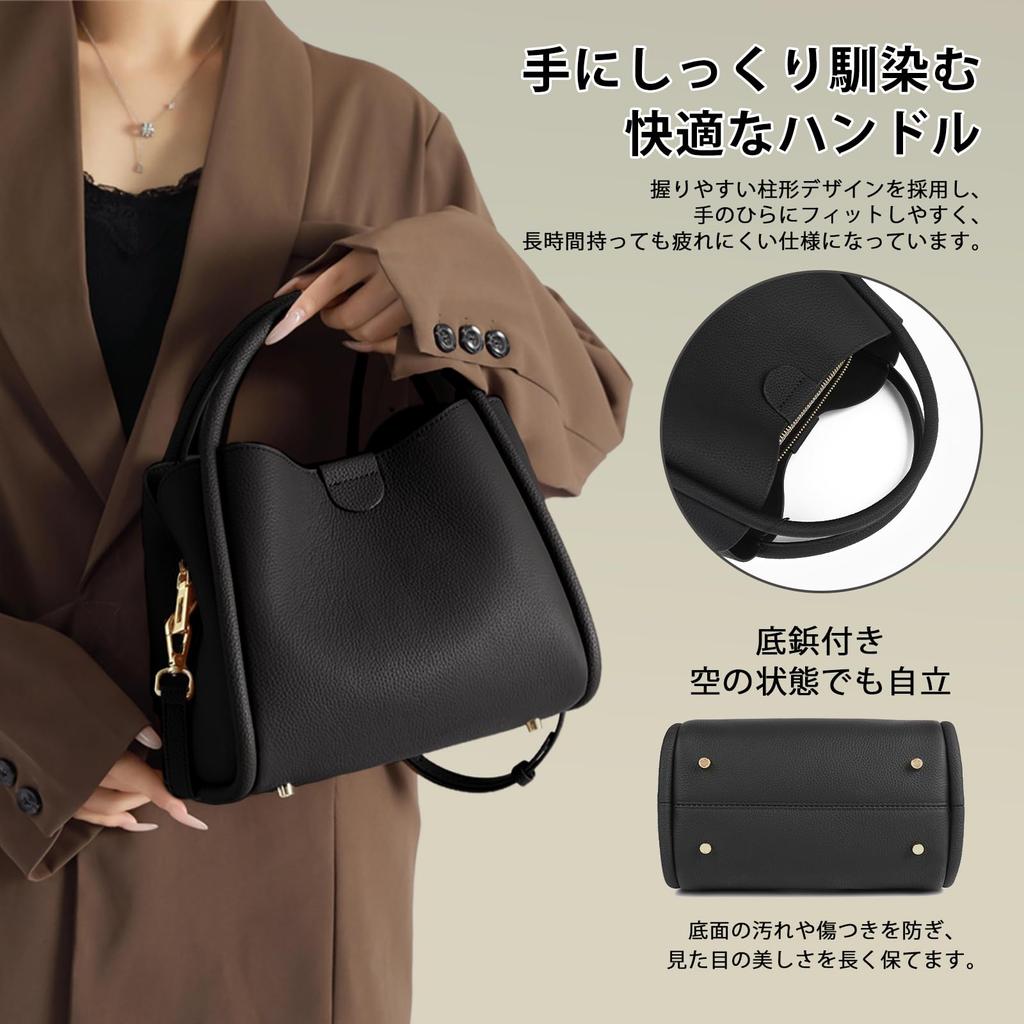 Shoulder Genuine 3 Large Crossbody Shoulder Commuter Bag [imeetu] Women's 3-Way Bag, Leather, Compartments, Capacity, High-End Look, Bag, Simple,