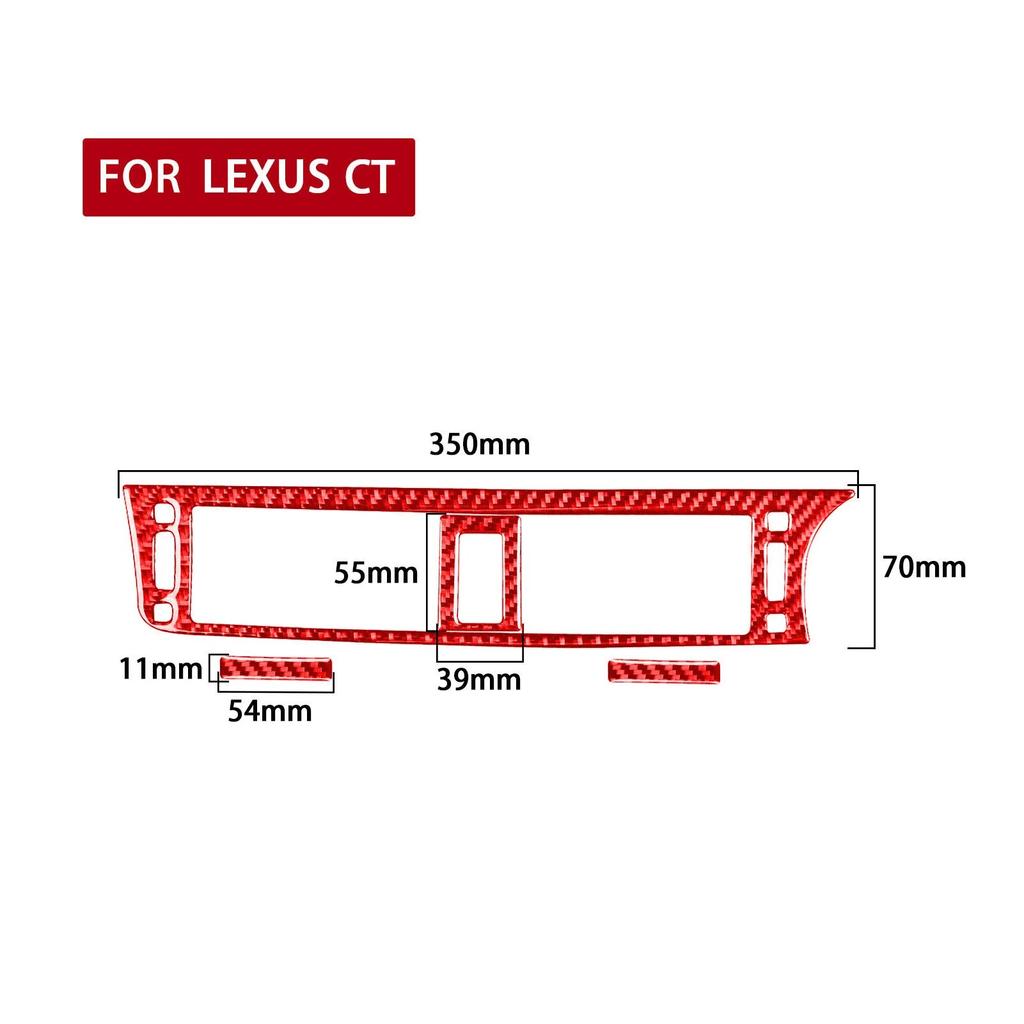 for Lexus CT 2011-2017 Car Center Console Air Vent Outlet Decoration Trim Sticker Decal Auto Interior Accessories Carbon Fiber