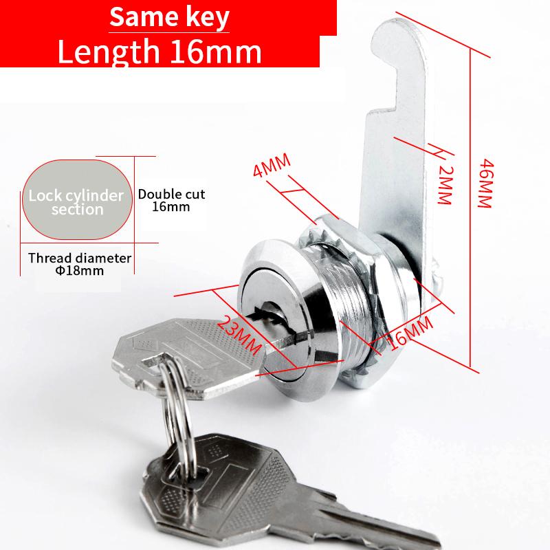 5 SETS Security Lock Metal Alloy Cylinder Cabinet Locker Cam Lock With 2 Keys Security Mailbox Lock Cabinet Drawer Cam Lock 18mm