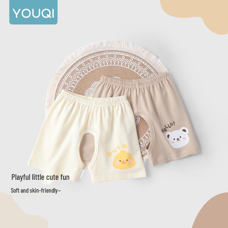 Youqi Baby Summer Cotton Blend Open-Crotch Shorts