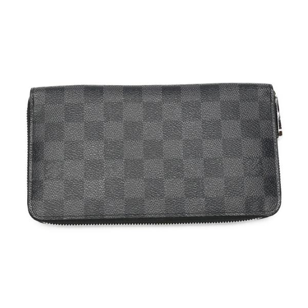 

LOUIS VUITTON Damier Graphite Zippy Organizer N63077 Long Wallet purse black Used