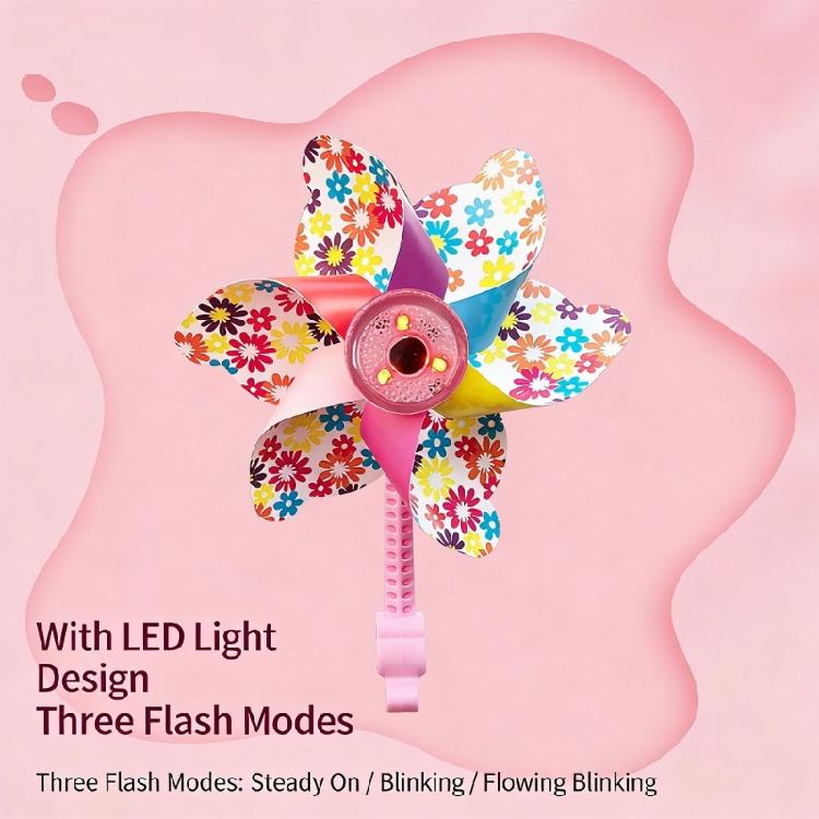 Energy Saving Windmill Bike Light Bike Handlebar Pinwheel Decoration Fun Bike Accessories for Low Light Cycling