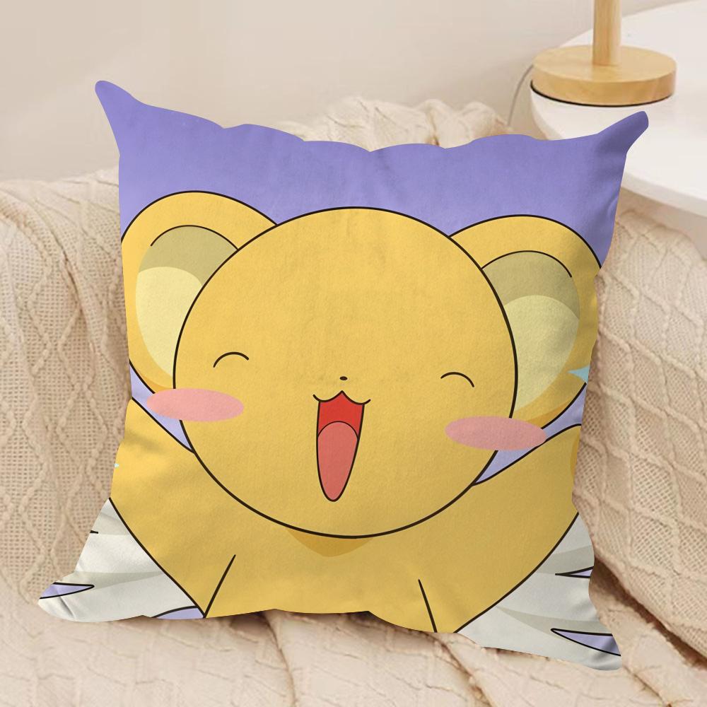 Anime CCardcaptor SSakura Kissenbezug Seidiger Kurzer Plüsch Versteckter Reißverschluss Staubdicht Sofa Kissenbezug Für Heimdekoration
