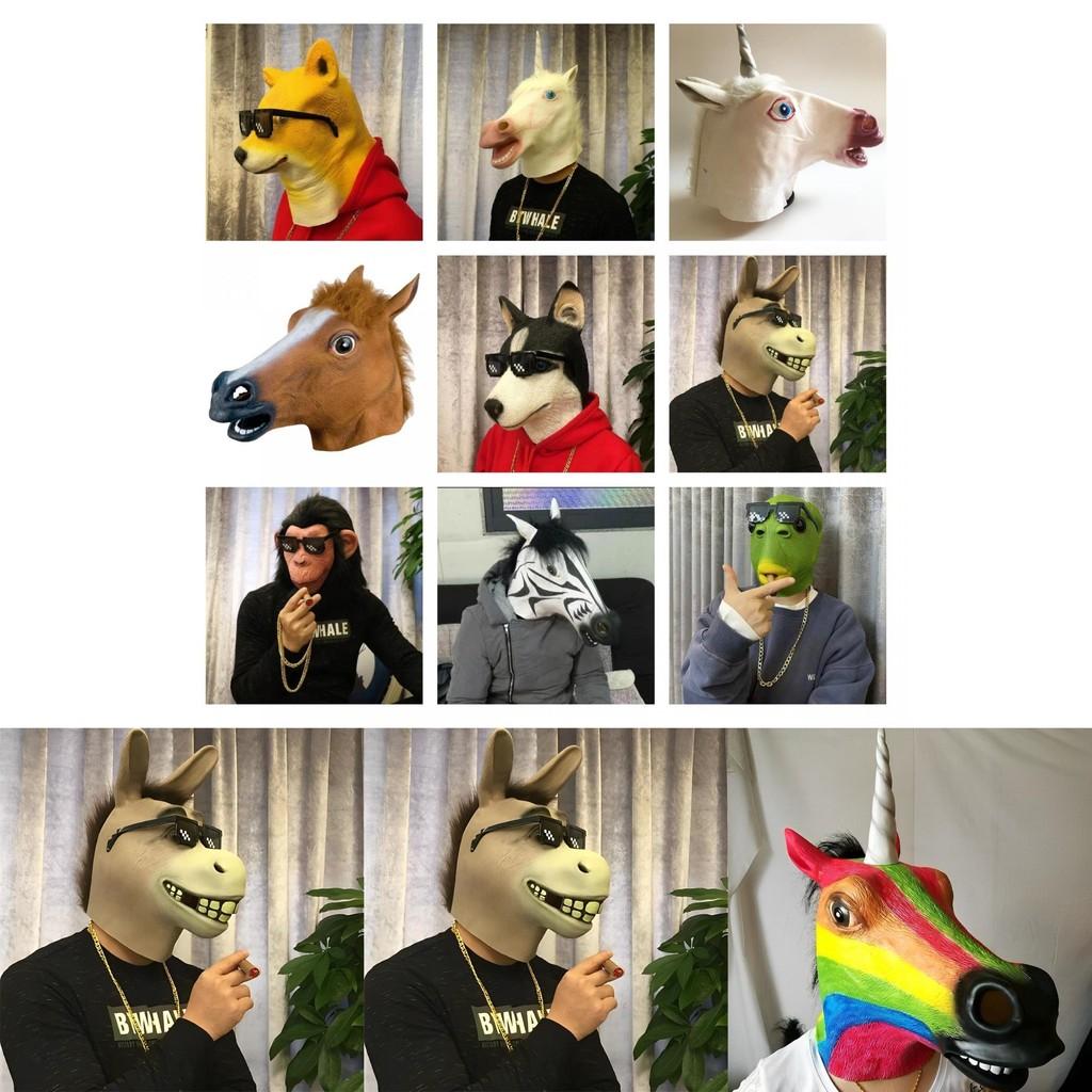 Arklio Galvos Kaukė Helovino Cosplay Kostiumo Aksesuaras Suaugusiems Baisi ir Realistiška
