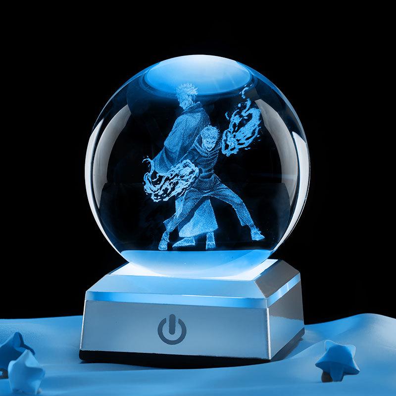 Yuji Itadori 3D Engraved Crystal Ball Starry Night Light Ornament