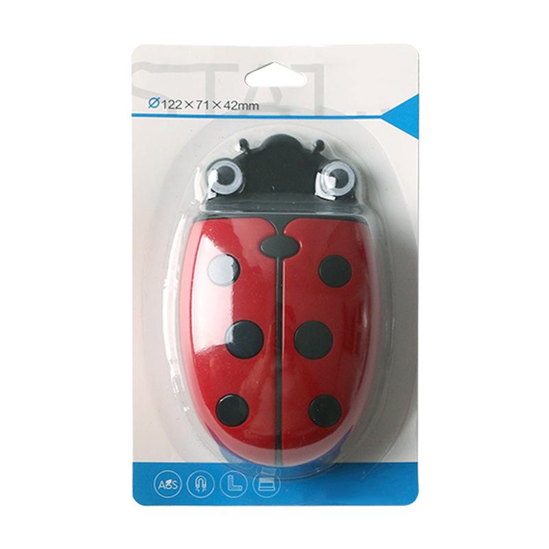 

Пластиковая магнитная коробка для хранения ручек в форме божьей коровки, ластик, держатель для доски, двойного назначения
