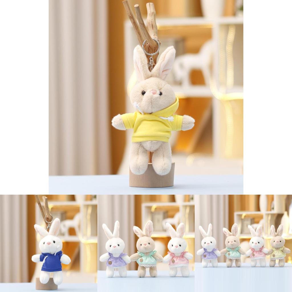 Hoodie Bunny Plush Keychain Toy Doll Cute Gift For Kids And Backpack Decoration