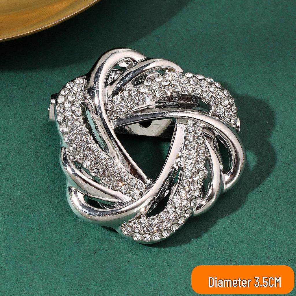 High-End Rhinestone Women's Scarf & T-Shirt Knotting Brooch Pin Accessory