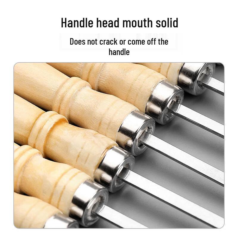 Diruien 201 Stainless Steel Flat BBQ Skewers