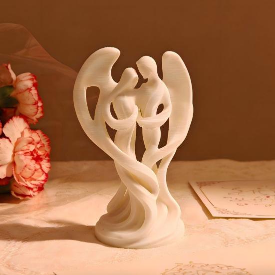 Ornamenti Angelo Madre e Figlio Stampati 3D Linee Lisce Statuetta Decorativa Compatta Simboleggiante Protezione E Compagnia Statua
