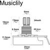 Musiclily Pro HD A250K Full Brass Inch Sized Fine 24-Spline Split Shaft Pot Audio Taper Potentiometers for Electric Guitar Bass (Set of 3)
