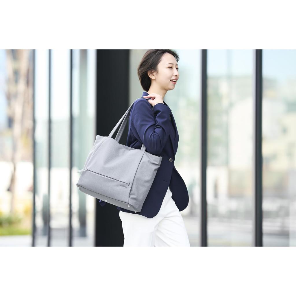 ELECOM off toco Tote Bag, Large, Shoulder Bag, Water-Repellent, Antibacterial, Gray, BM-OFTBL01GY