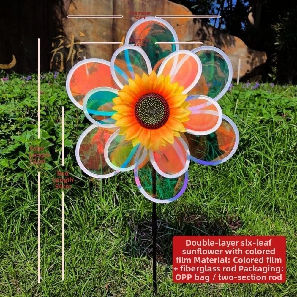 PVC Sunflower Windmill Multistyles Stake Standing Lawn Flower Pinwheel  Outdoor Party Picnic Decor