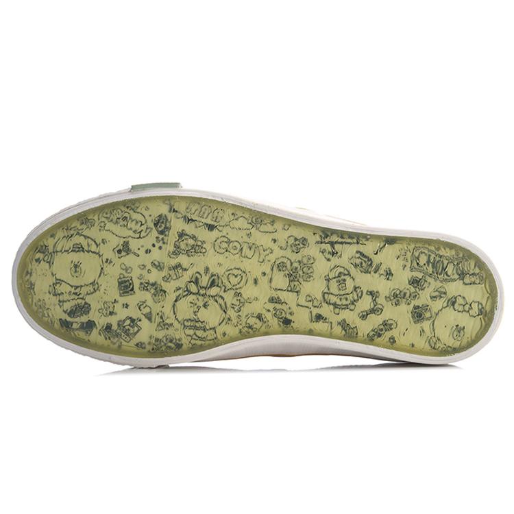 LINE FRIENDS x Li Ning Comfortable Abrasion Resistant Coverage High top Canvas Shoes Women's Yellow AGCQ594-1