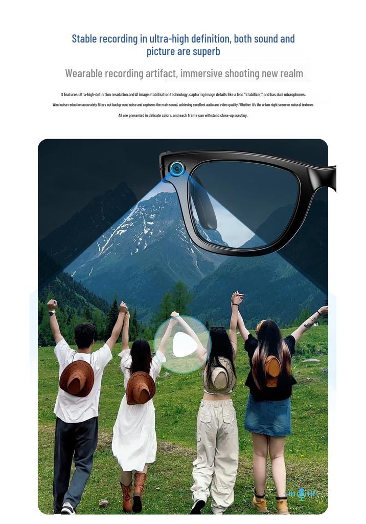 800W HD AI Smart Glasses with Camera, Translation, Video Recording, and WIFI