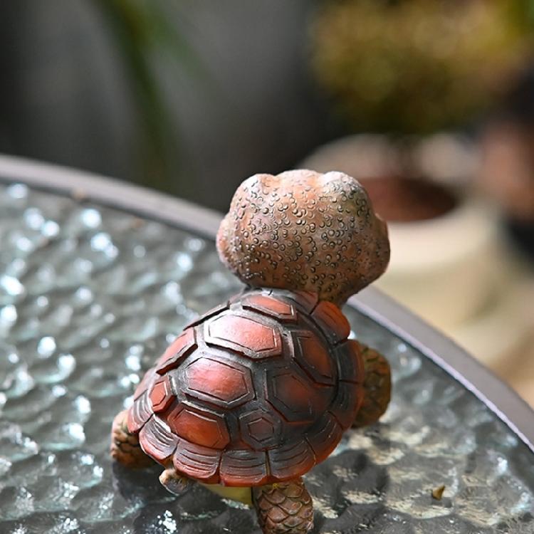 Statue Tortues Œil Grand Size Résine Animal Petite Sculpture Ornement pour Jardin Paysage Décorations et Affichage Bureau Maison