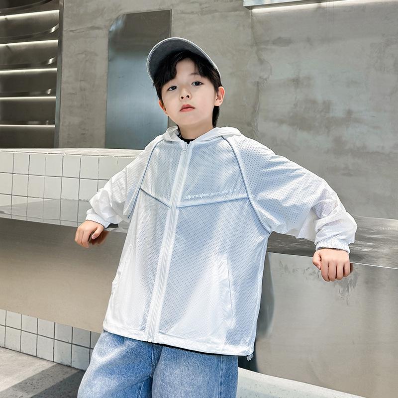 

Boys 2025 Summer Lightweight Mesh Sun Protection Jacket 140 cm синій