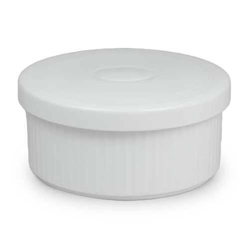 Yuuki Roman Ceramic Rice Container, 3-cup Capacity, Microwave-Safe, Made in Japan, Hasami Ware, Stylish, Energy-Saving, Ivory