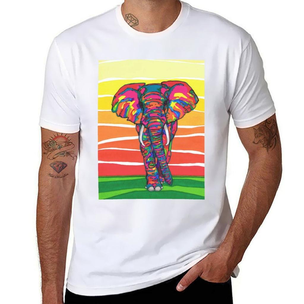 African Elephant TShirt Lightweight Casual Summer TShirt