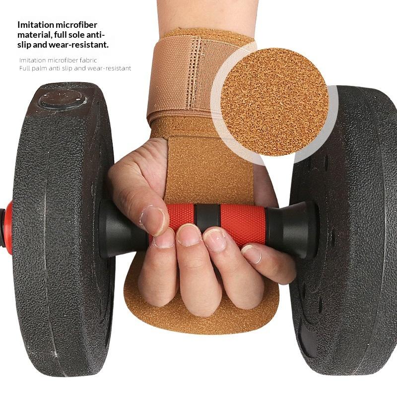 1Pair Gymnastics Grips Gym Pull-Up Grip Strap Lifting Strap Palm Protection Wristbands Cowhide Gloves Sports Gloves