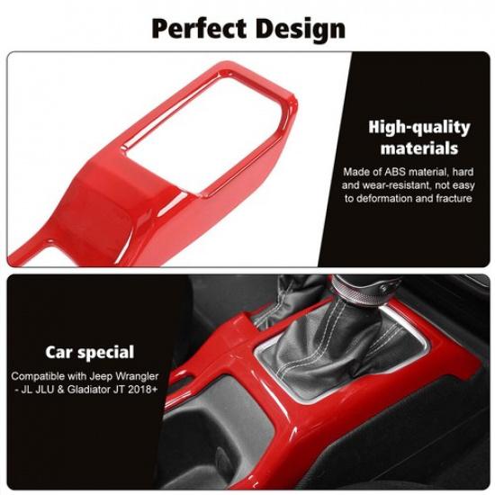 Center Console 4WD Gear Shift Panel & Cup Holder Cover for Jeep Wrangler JL JT