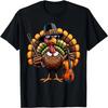 Funny Thanksgiving Turkey Sunglasses Violin Player Music T-Shirt