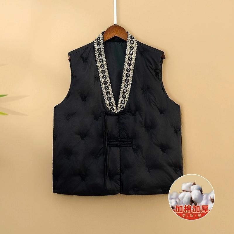 Cotton thickened vest jacket women's fashion versatile loose vest warm vest top