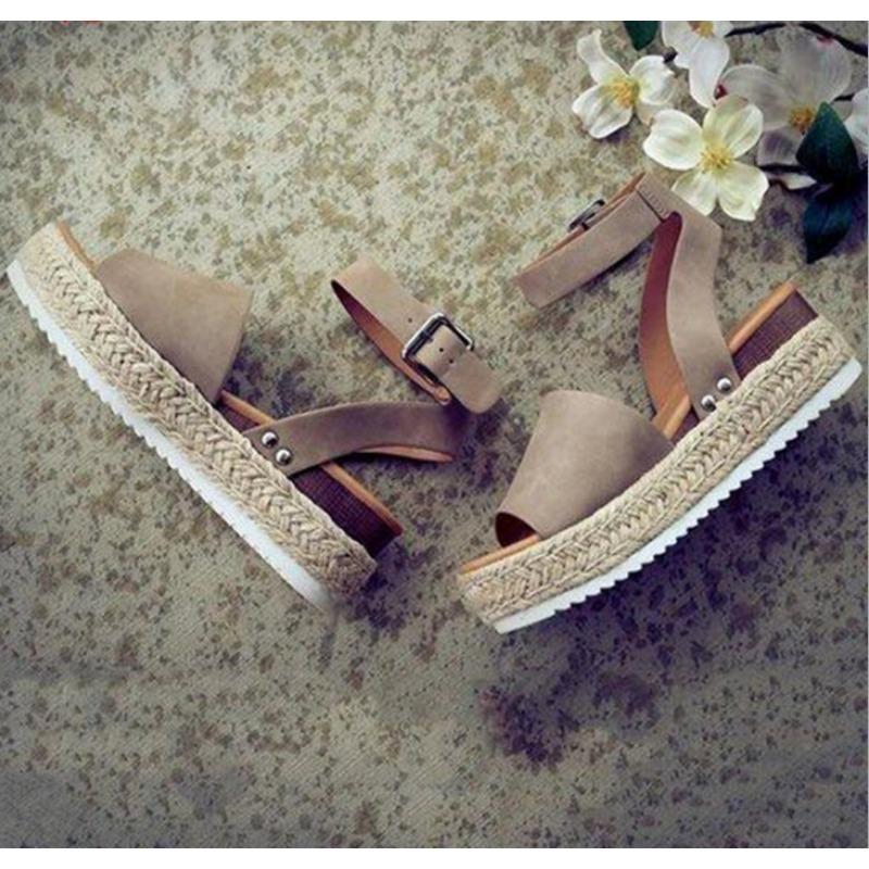 Shoes women's wedge heel light bottom fish mouth sandals wish large size women's sandals