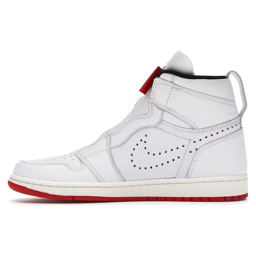 Air Jordan 1 Retro High Zip 'White University Red' (Unisex) White / University Red-Sail Vintage Basketball Shoes AR4833 100