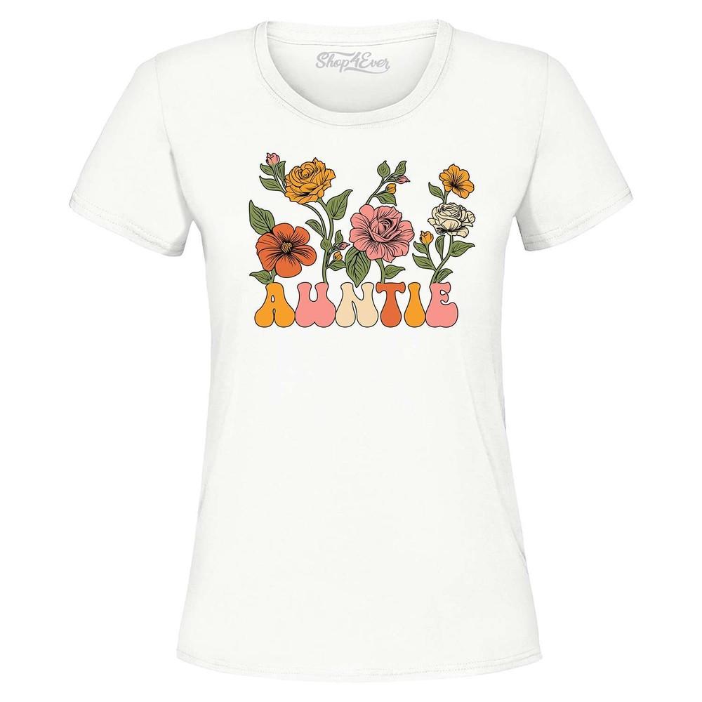 

Auntie Floral Flowers Retro Aesthetic Women s T-Shirt Aunt Shirt S