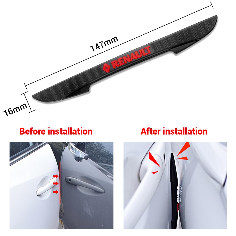 4pcs Rubber Car Door Edge Bumper Protector Strip Sticker For Renault Clio Megane DACIA Fluence Scenic Loguna Duster Logan TwingoV