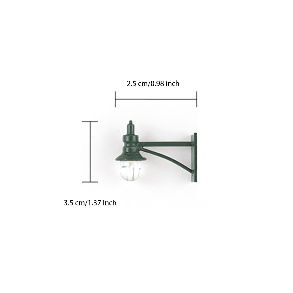 1:87 Wall Mount Lamps Model Making Railroad Train Layout Lamp Decorative Microlandschaft Warm White Light for Decoration