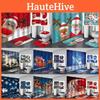 Luxurious Christmas Shower Curtain Toilet Seat Cover Mat Pads Rug Set For Festive Bathroom Decoration