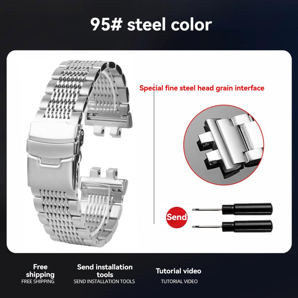 B5000 Small Silver Nugget metal watchband case For Casio 3459 G-SHOCK GMW-B5000 modified Stainless steel Watch Strap accessories