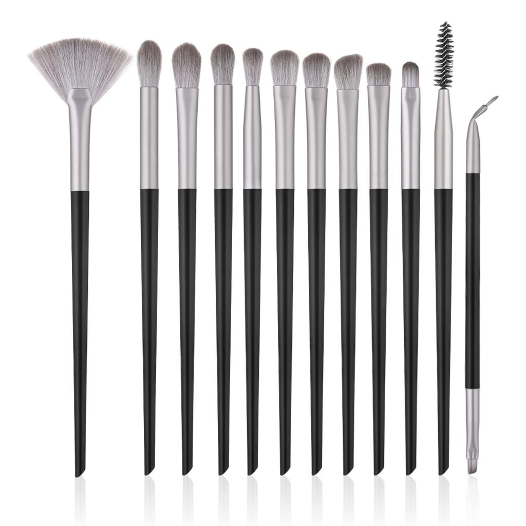 12pcs Eye Detail Makeup Brushes Pony Hair Precision Eye Shadow Lying Silkworm Brightening Eyeliner Applicator Small