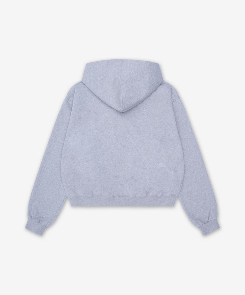 Drawstring Zip-Up Hoodie - Gray / S67Hg0024S25505858M