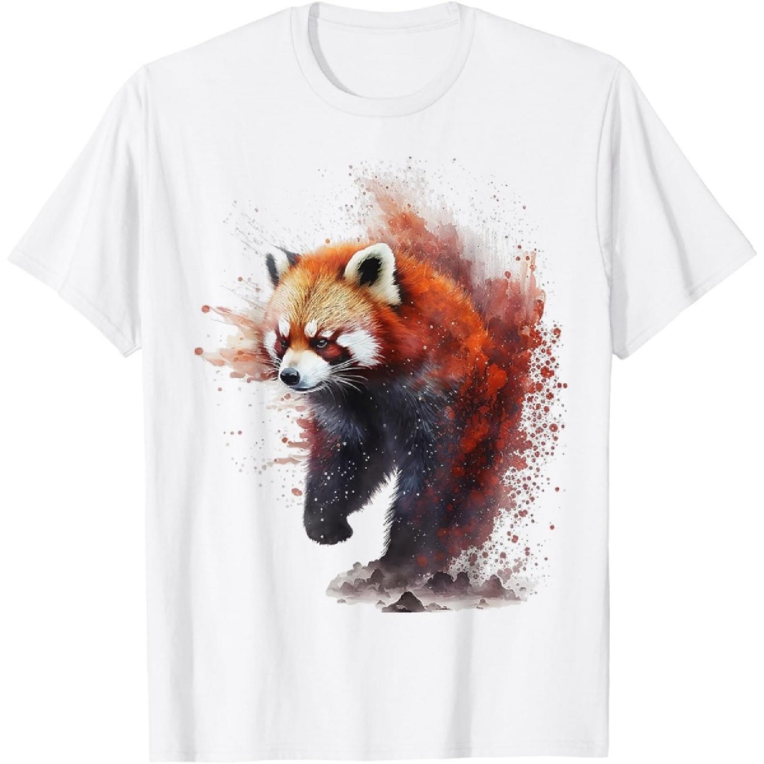 Red Panda Animal Print Art Animal Lover Red Panda T-Shirt S белый