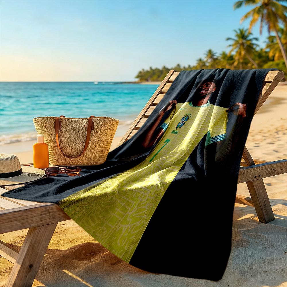 Asciugamano da Spiaggia Giocatore di Calcio Brasiliano Alta Assorbenza & Asciugatura Rapida Confortevole Leggero Perfetto per Viaggiare Yoga Campeggio e Nuoto