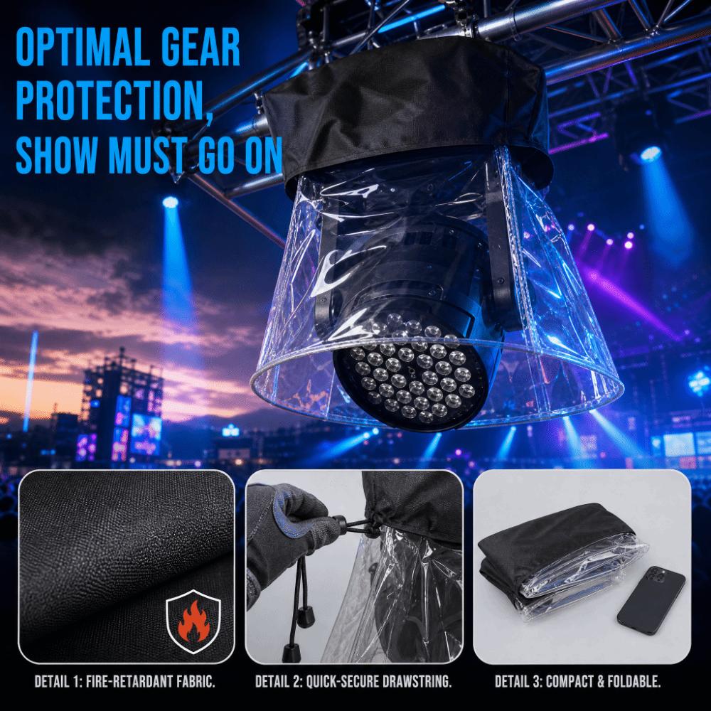 Copertura Pioggia Mobile Ignifuga Portatile Antipolvere Protettiva per Luci da Palco Impermeabile LED Par Copertura Pioggia Concerto