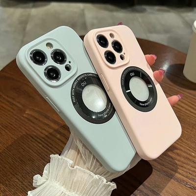 Funda de Teléfono de Silicona Líquida con Protección para la Cámara Para Iphone 14 13 12 Pro Max 14 Plus 14pro Max A Prueba de Golpes Carga Inalámbrica Cubierta Suave