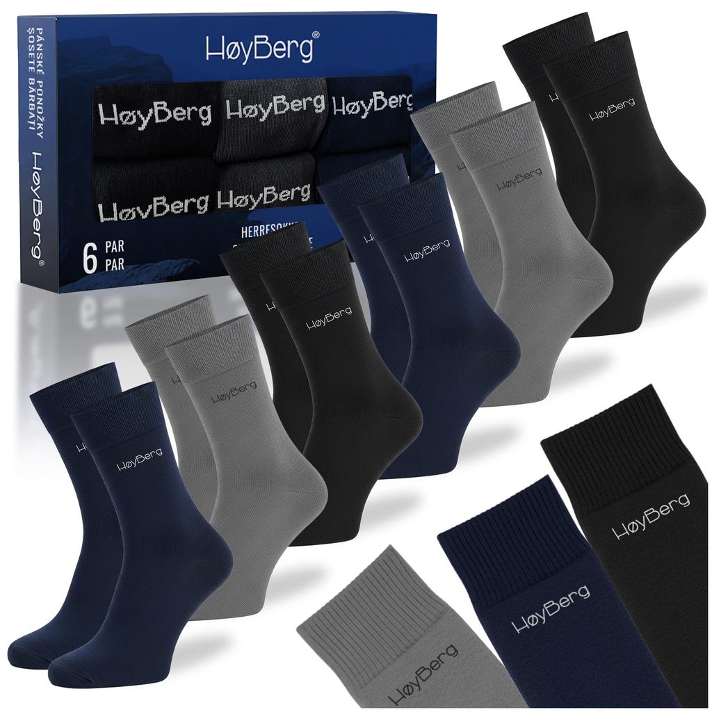 Høyberg Herren Anzugsocken 6 Paar Lang Baumwolle Mix Farbe